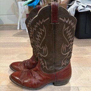 BONA ALLEN MENS BROWN LEATHER COWBOY BOOTS 14D 2476 25